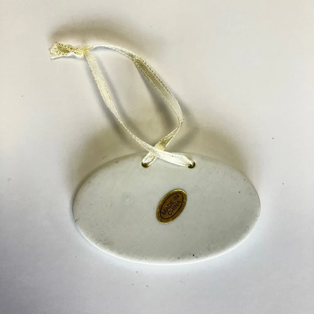 Porcelain Christmas Tree Fruit Oval Ornament Holidays